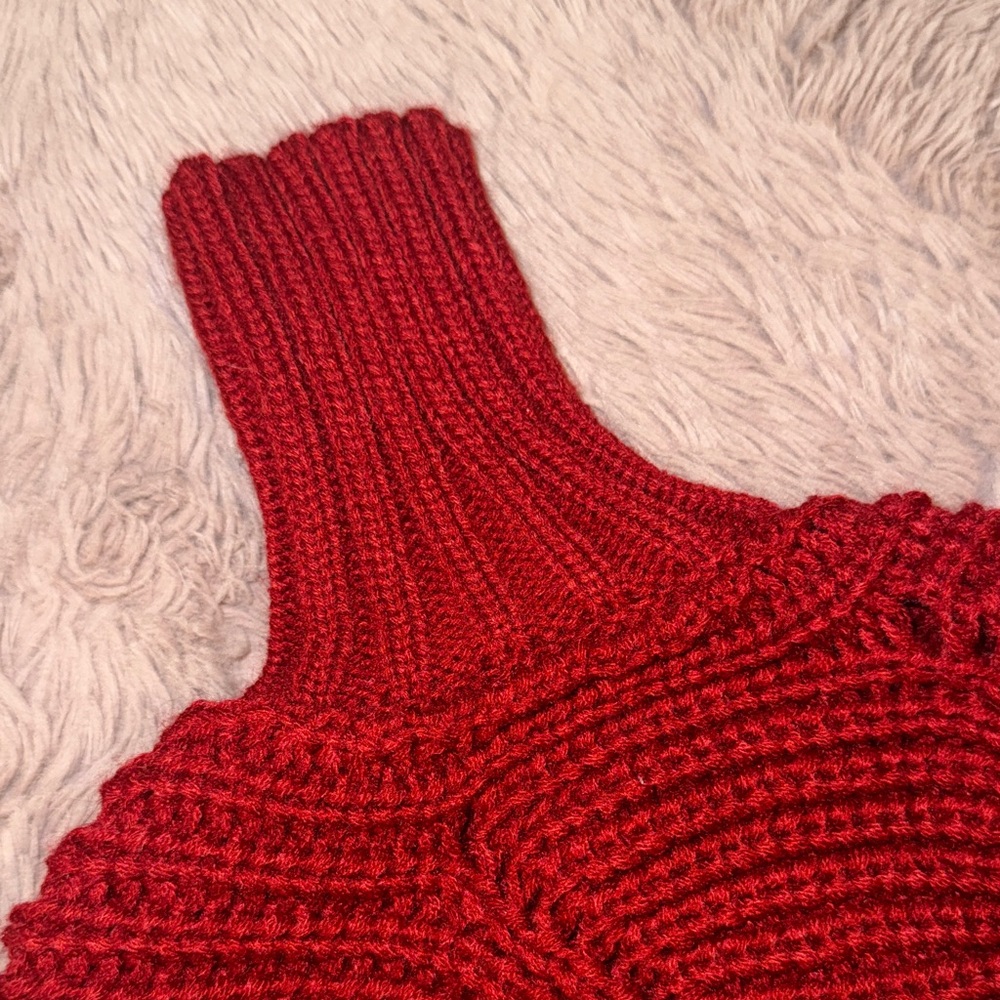 Women’s Dark Red Knit Sweater Poncho Knit Top Casual Dressy Shrug Shirt One Size - Picture 11 of 11